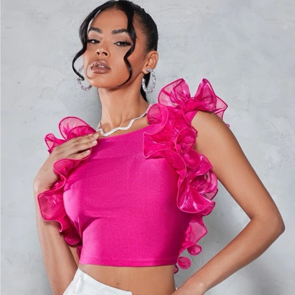 Nwt- pink satin backless top - Picture 4 of 11